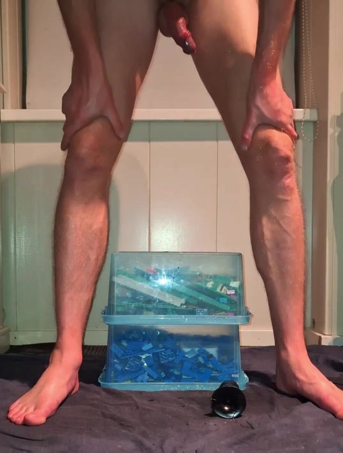 NoFace Twink X: Hot Gay Twink Solo Hard Big Cock Rides Dildo Piss...