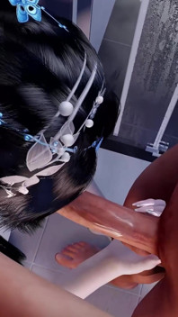 3D cosplay schlampe mit dicken möpsen wurde im badezimmer gefickt