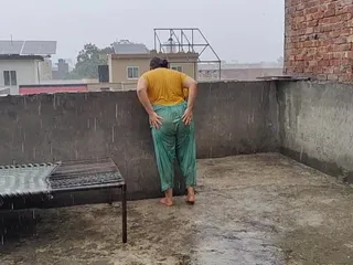 Pakistani Girl Enjoy the Rain