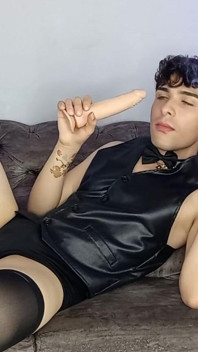 Smoking Fetish Sexy Boy Smoking a Cigarley While Sucking Dildo!