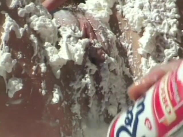 Sex Karma: Hot brunette and stud get covered with whipped cream