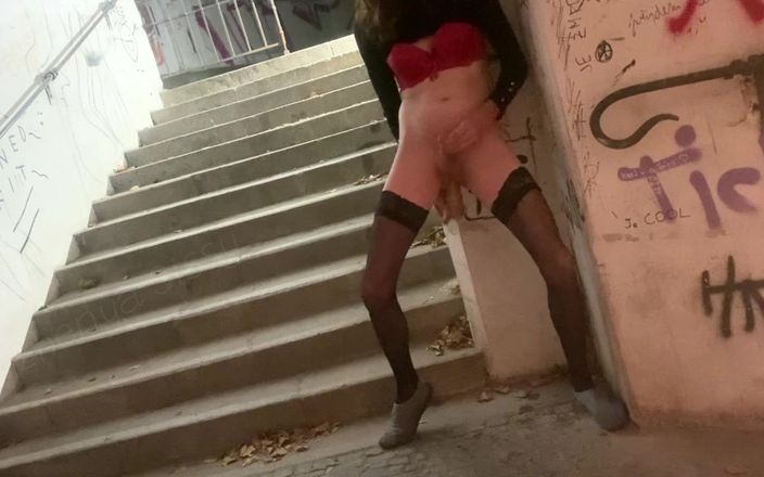 Zhenya Sissy: Another Walk with a Ponytail in the Anus