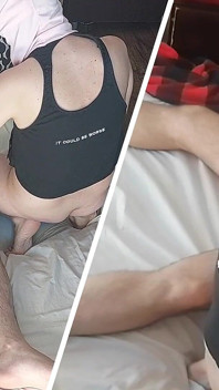 Blowjob with Amateur Wife, Hairy Pussy, Big Ass. Romantic Foreplay Amateur Couple.