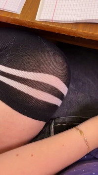 College Girl Compilation - Handjob Again in Math Class Under the Table and Even a Bit of Blowjob and Footjob, at College