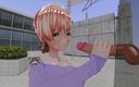 H3DC: 3D 成人动漫红发女主人在屋顶上给你撸管