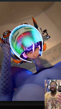 Welcoming Bald Pussy Juno to Planet Earth with Widowmaker’s Hard Fucking Transgender Futa Cock