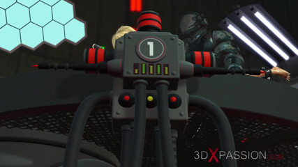 3dxpassion: Sci-fi sex. Het sexig blondin knullas i labbet. Knull maskin