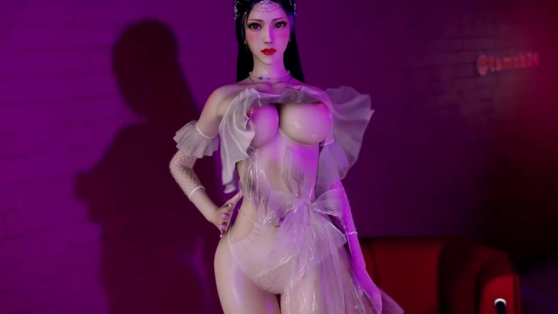 Why fuck so hard: 3D Sexy Asian Stripper Naked Her Perfect Ass Got Fucked