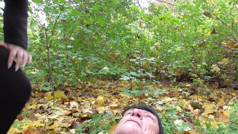 Femdom Austria: Spitting session in the forest