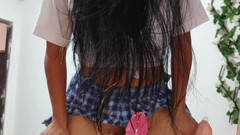 NEGRITA SEXY: Permulaan Pemodelan!! Pelajar seksi dalam skirt pendek menguji duduk yang...