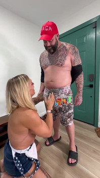 Blonde Trans Big Tits Tricks Maga Man