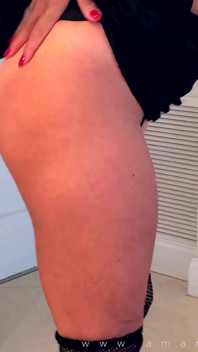 Horny walk in fishnet stockings