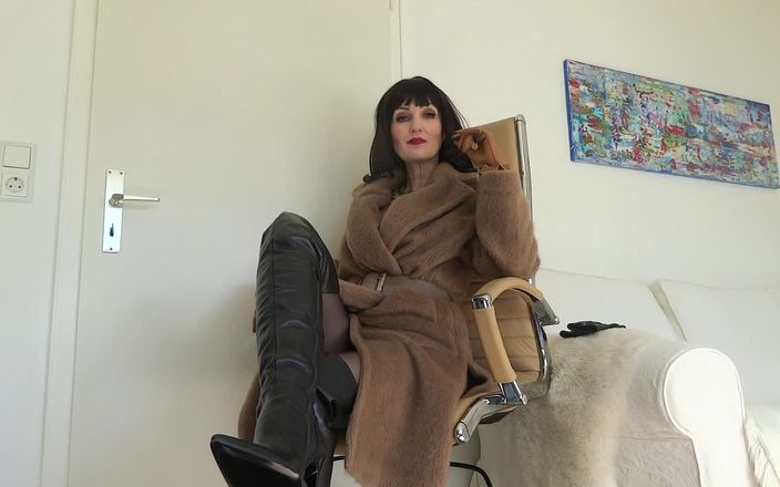 Lady Victoria Valente: Boot Mistress in Coat: JOI