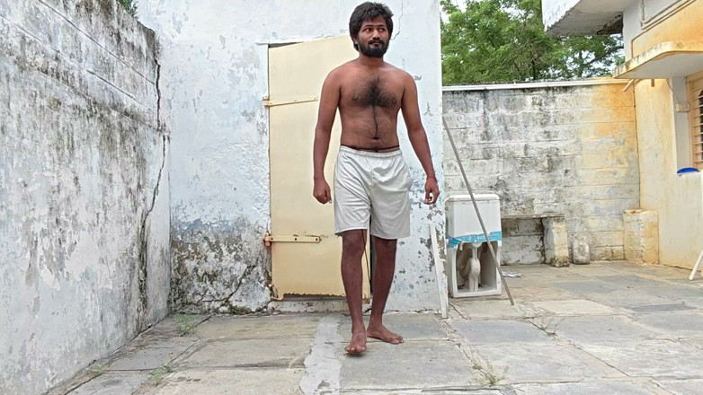 KUMBHA MANOJ KUMAR: Washing the Bathroom in Xhard Village