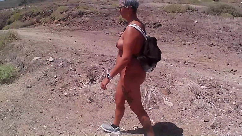 bekycarril: Couple Is Hiking Naked Near the Coast