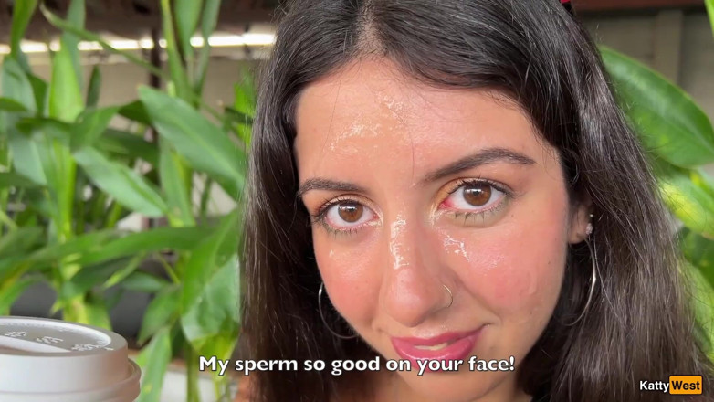 Katty West: Crazy Cumwalk in Starbucks - Blowjob in Public Toilet, Drinking Coffee...