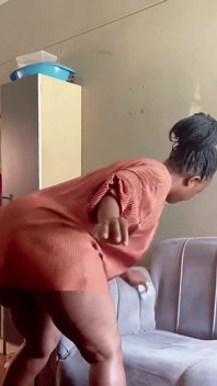 Watching My Huge Booty Auntie Clean up