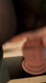 A Good Dildo Shot in Black Bodystockings