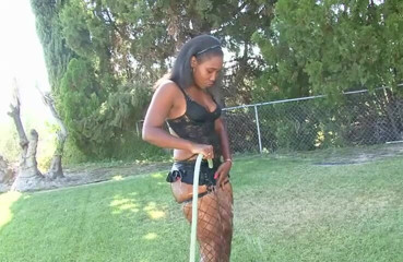 VOP Ebony Babes: Big ass ebony young chick in heels and sexy lingerie...