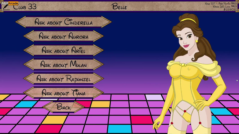 LewdArcade: Park After Dark - Ariel i Cinderella Lesbian Sex Animation Collection [18+]...
