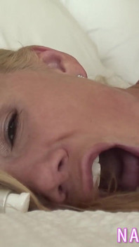 Big Tit Blonde Amateur Fucks Herself with Vibrator