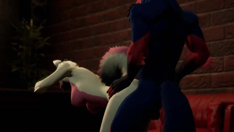 Velvixian 3 Furry: Tvrdé šukání o stůl (smyčka) (chlupatý sex)