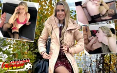 Tysk scout - smal kontorsflicka Adriana Sweetblonde plockas upp för casting fuck i Berlin