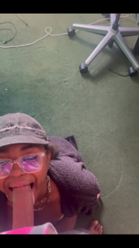 Nerdy Goth Girl Gets on Her Knees for a POV Blowjob