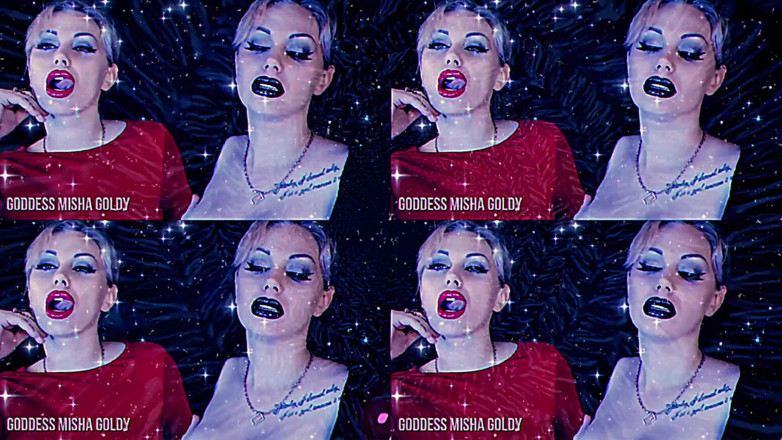 Goddess Misha Goldy: 私の魅惑的な大きな赤い唇は完全にあなたを脳ファックします!