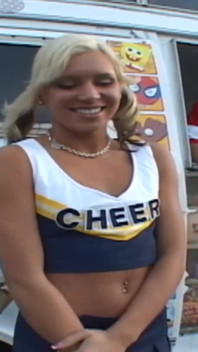 Cute cheerleader gets picked up and slammed by hard cock
