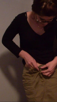 Skinny Teen Full Bladder Desperation Standing and Trying to Pee on the Floor