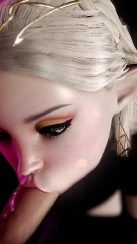 Blonde Elf Sucks Shemale Cock