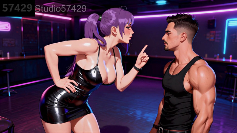 Supreme femdom: Gergasi mengecut lelaki bar, membuatkannya menjilat kakinya, jari kaki