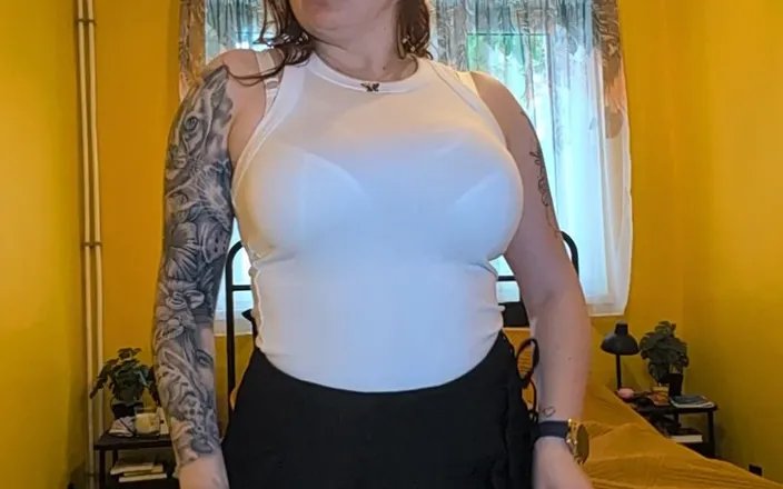 Bastet: Watch as Busty Stepmommy Does Striptease and Touches Herself