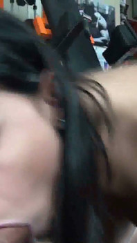 Dominant blowjob at the gym