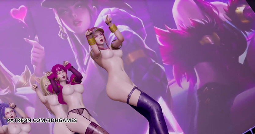 3D-Hentai Games: Black Pink - Jak lubisz ten nagi taniec, Ahri, Akali, Evelynn,...