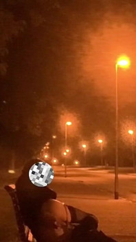 Je me branle dans un parc avec un gode blanc