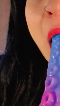 Fetiche de masajes de labios húmedos