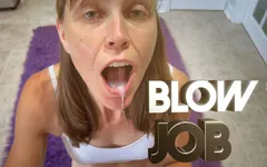 Blowjob, cum drooling out my mouth, then I swallow