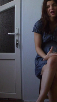 Horny Girl on a Chair Drinks Juice and Play with Herself