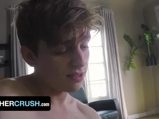 Hot stud releases the tension after soccer practise and cums on his stepbro's asshole