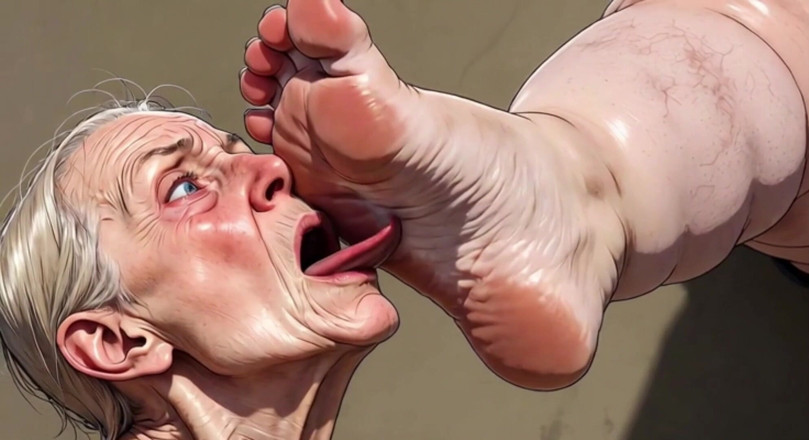 YOUR BEST FANTASY: Old Granny Sucking Fat BBW Feet - Extremely Horny Foot Worship