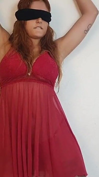 My lovely blindfold striptease