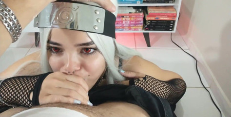 Zack Nollan: White Wolf Ofc - Blowjob with Sharingan Cosplay Anime Naruto with...