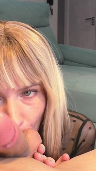Blonde Secretary Sucks off Boss and Swallows Cum