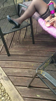 Outdoor Stockings Tease - Dildo & Massager Vibes