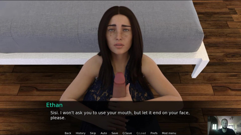 Sex game gamer: Éjaculation forte sur le visage - entre salut et abîme