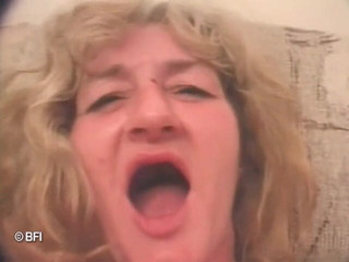 Mature Babes: Blonde granny drains big wang and gets facialized