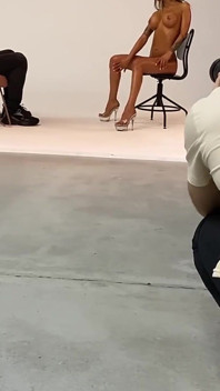 Backstage Monika Fox Posing for VR Shooting