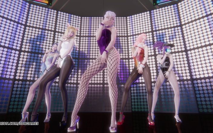 3D-Hentai Games: [mmd] Exid - Ahri Akali Kaisa Evelynn Seraphine, strip-tease sexy, League...